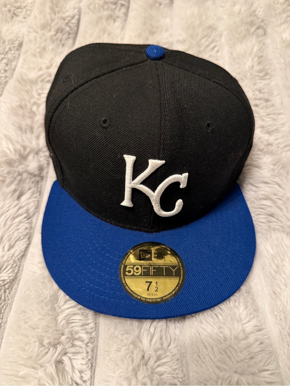 New Era Black and Blue KC 59FIFTY Fitted Hat